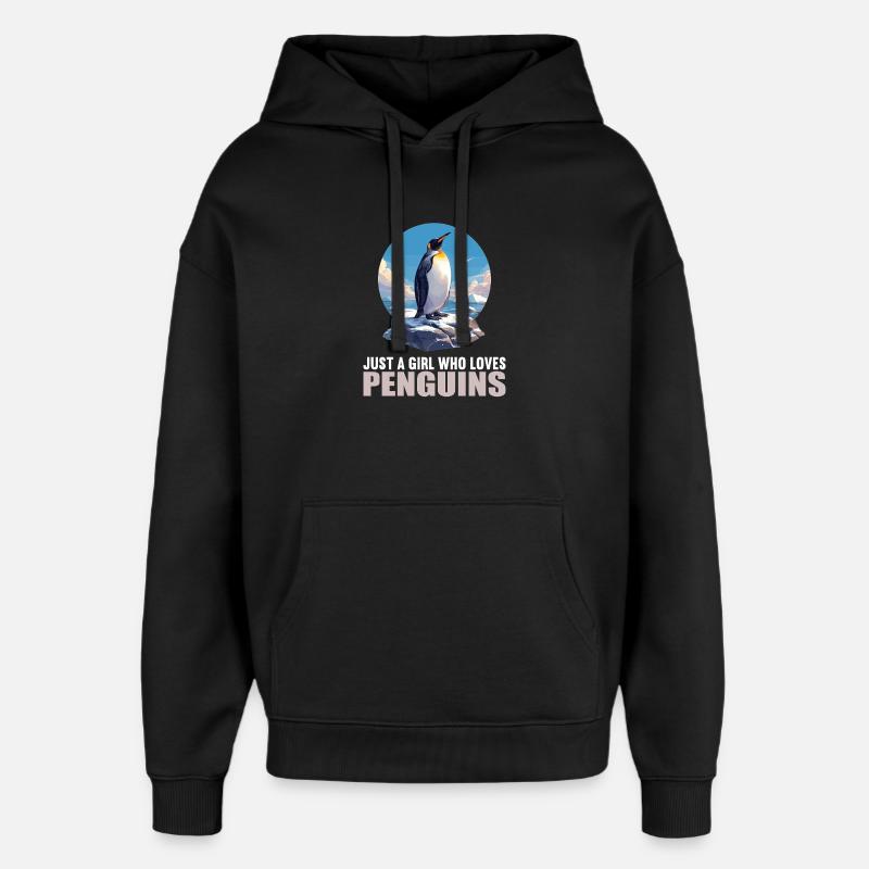 Pingouins Pingouin - Sweat à capuche unisexe Stanley/Stella Oversized - noir