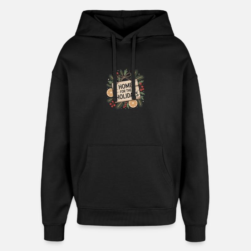 Motif de Noël rustique - Sweat à capuche unisexe Stanley/Stella Oversized - noir