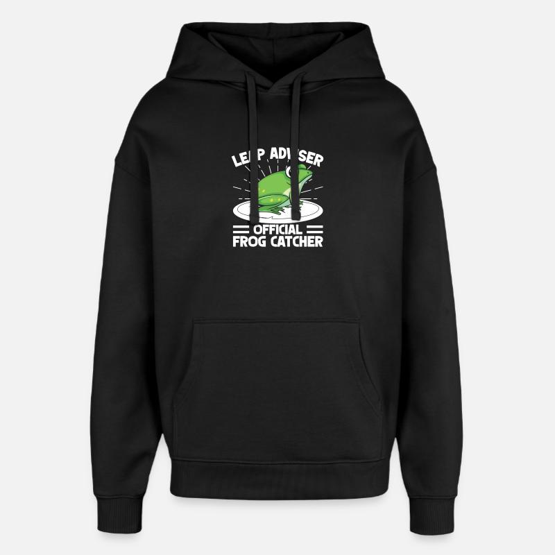 Frog Catcher Leap Adviser Frog - Oversized Unisex Hoodie by Stanley/Stella - black