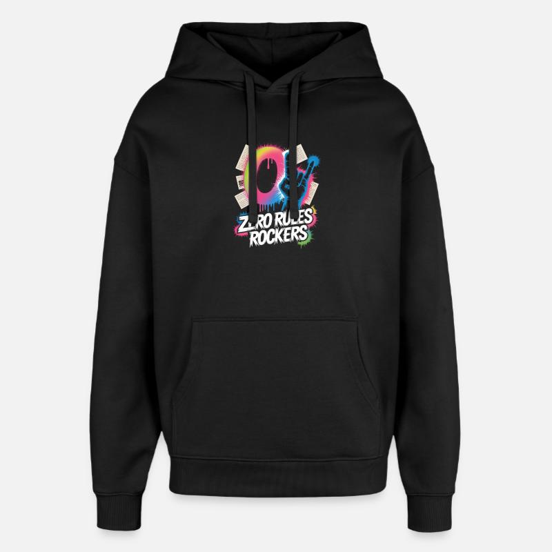 Zero Rules Rockers Musique Punk Rock - Sweat à capuche unisexe Stanley/Stella Oversized - noir