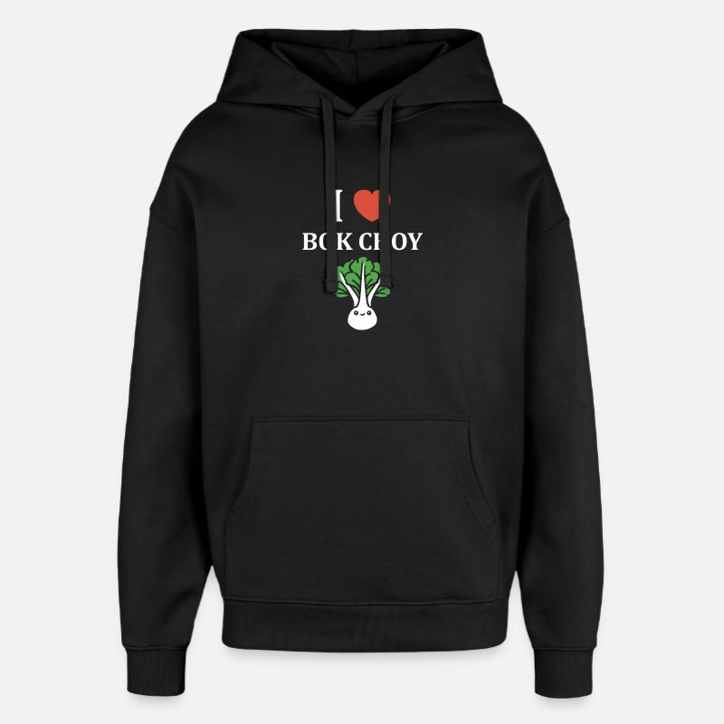 J'aime Bok Choy Tee Vert - Sweat à capuche unisexe Stanley/Stella Oversized - noir