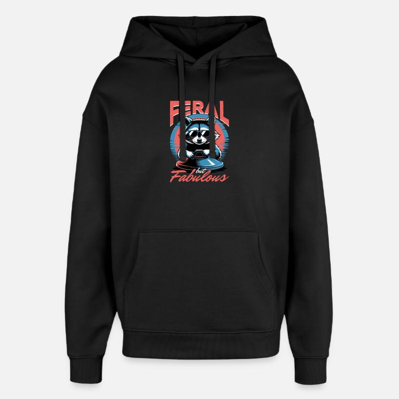 Drôle de raton laveur - Sweat à capuche unisexe Stanley/Stella Oversized - noir