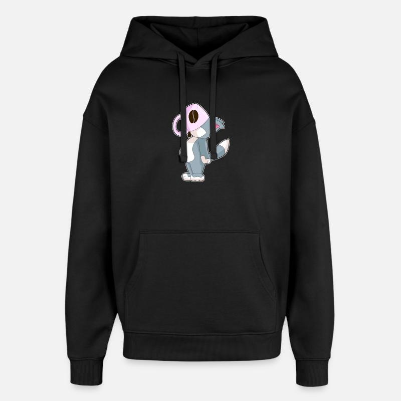 Tasse à café chat - Sweat à capuche unisexe Stanley/Stella Oversized - noir