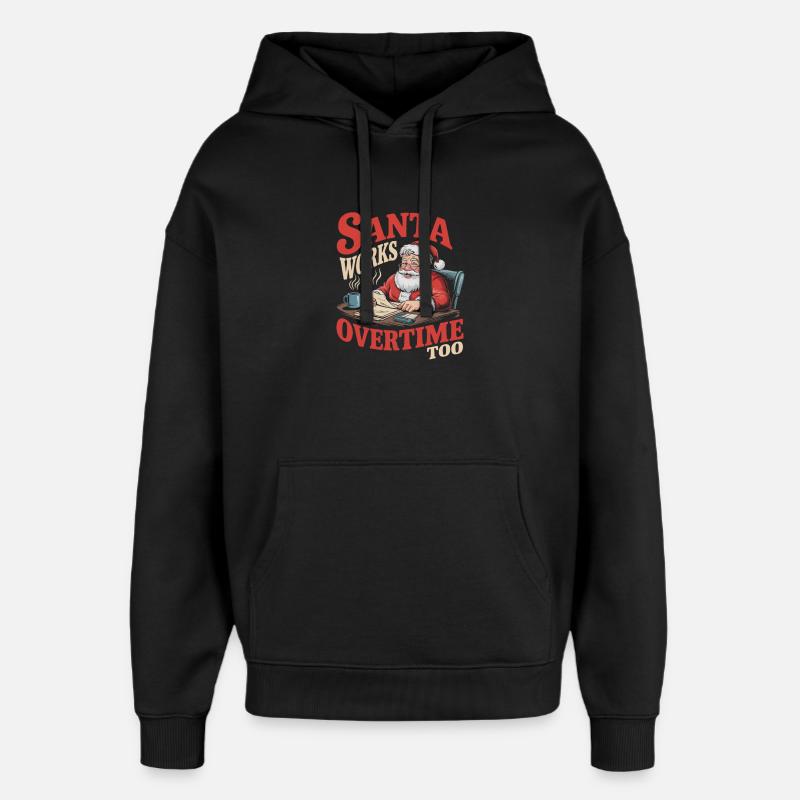 Le stress de Noël au bureau - Sweat à capuche unisexe Stanley/Stella Oversized - noir