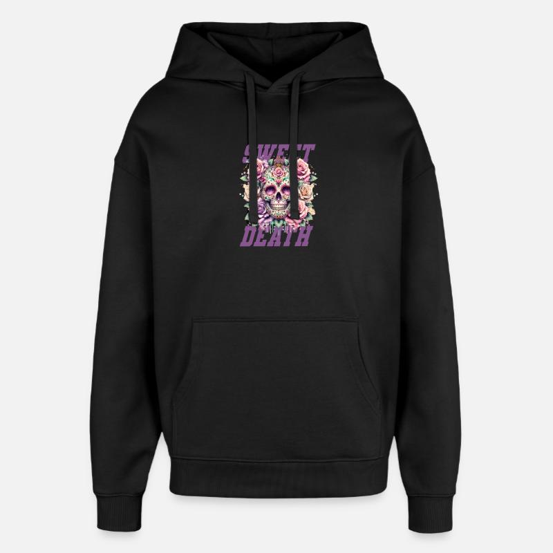 Fleurs Crâne Beauté Floraison - Sweat à capuche unisexe Stanley/Stella Oversized - noir