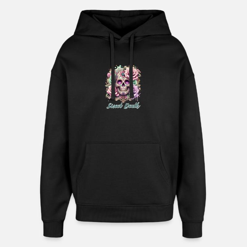 Fleurs Crâne Beauté Floraison - Sweat à capuche unisexe Stanley/Stella Oversized - noir