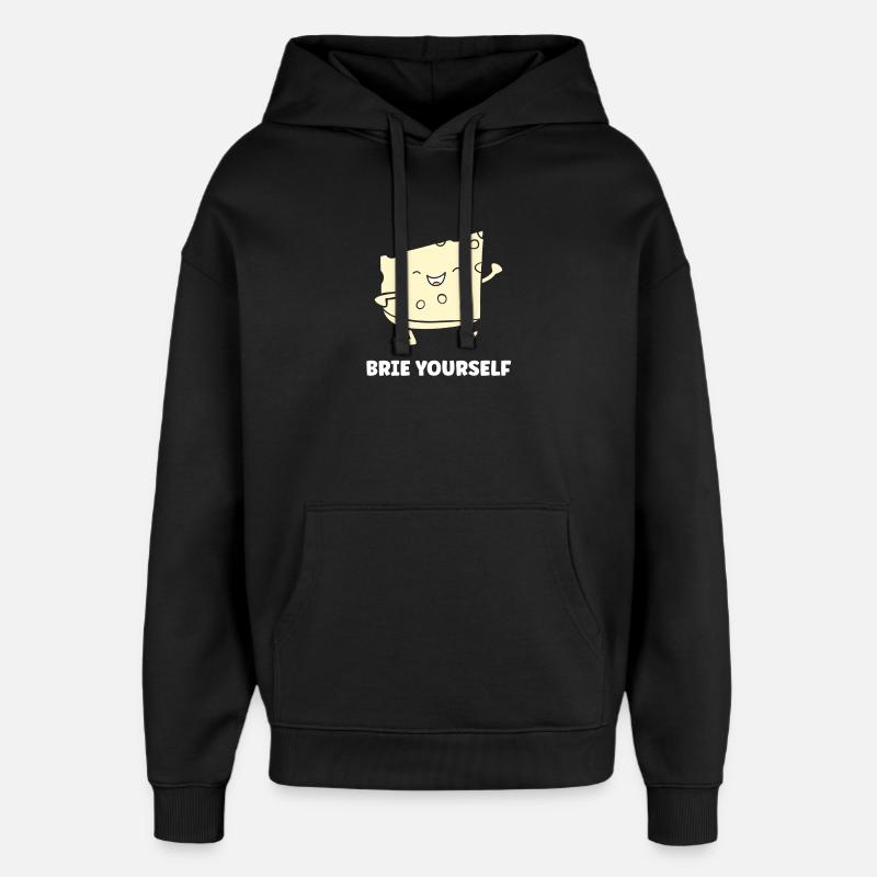 Humour fromage brie - Sweat à capuche unisexe Stanley/Stella Oversized - noir