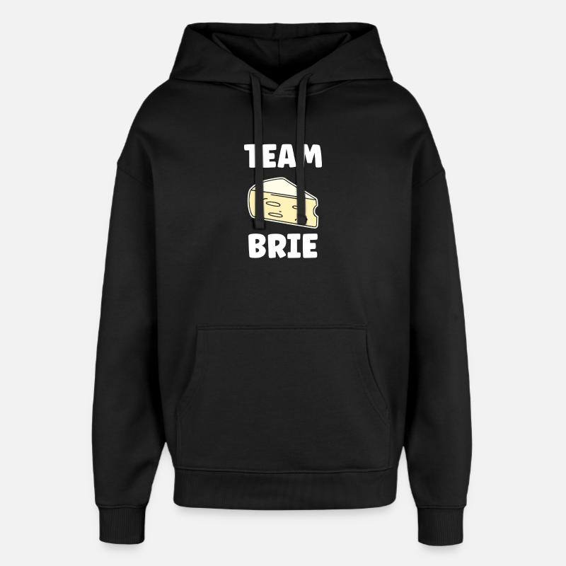 Humor brie cheese - Oversized Unisex Hoodie by Stanley/Stella - black