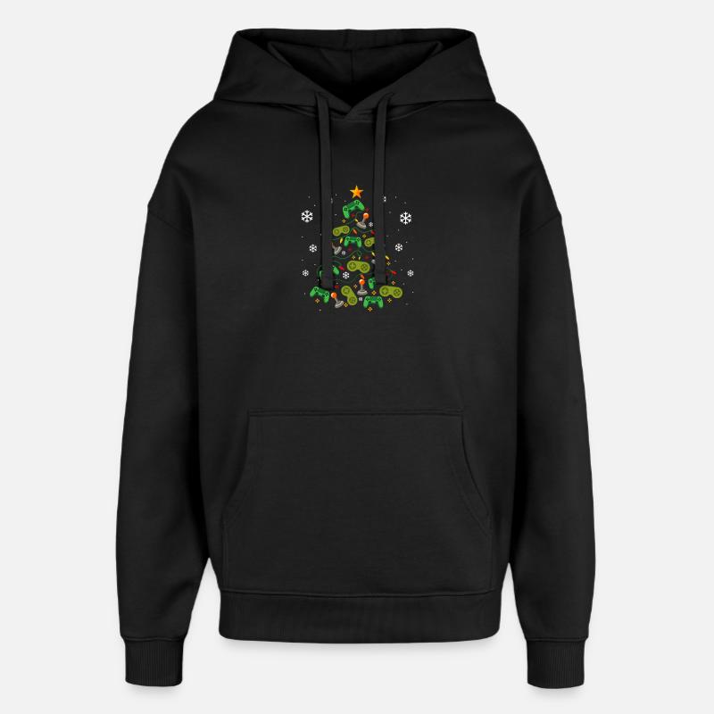 Weihnachtsbaum Controller Gaming Lover Gamer - Oversized Unisex Hoodie von Stanley/Stella - Schwarz
