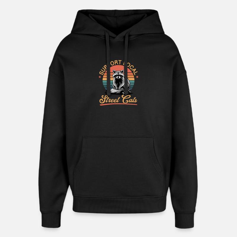 Drôle de raton laveur - Sweat à capuche unisexe Stanley/Stella Oversized - noir
