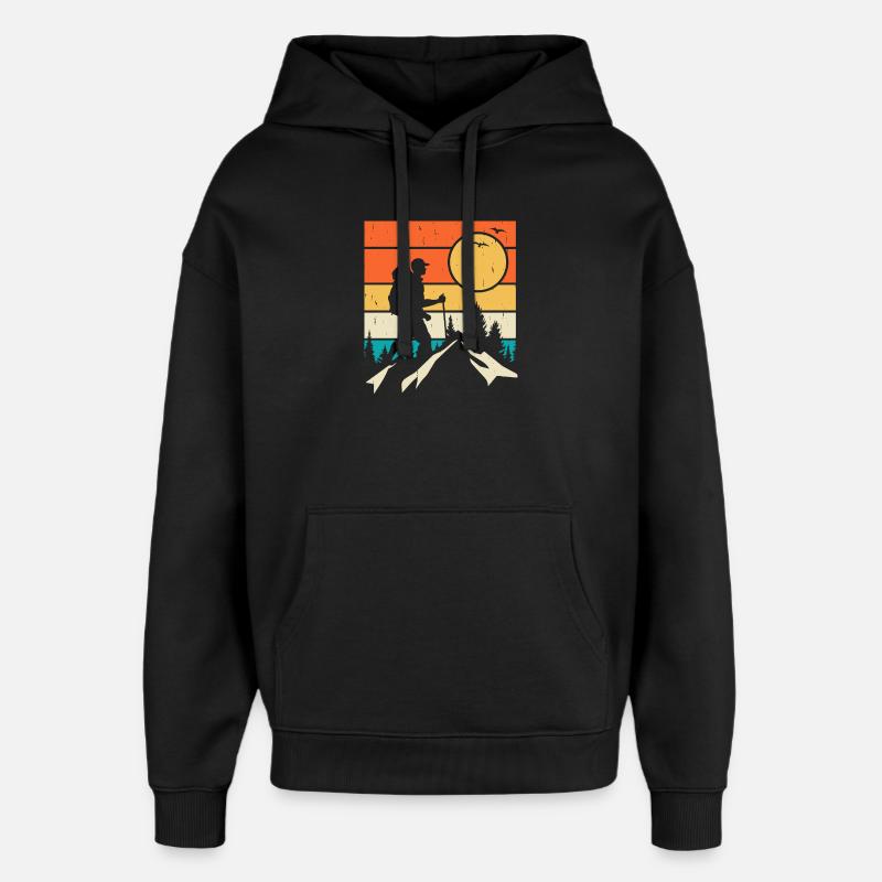 Randonnée rétro - Sweat à capuche unisexe Stanley/Stella Oversized - noir