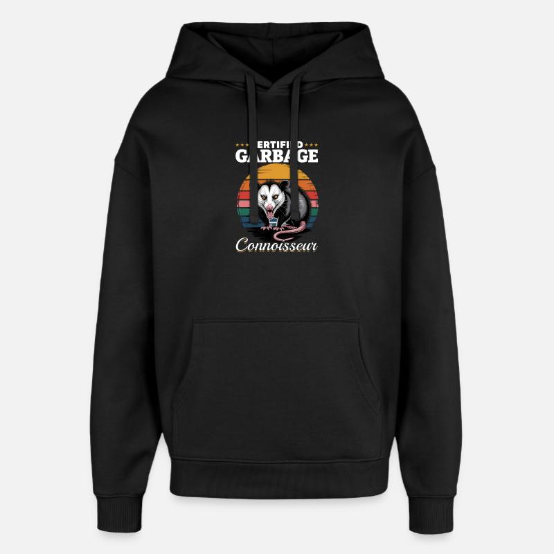 Drôle d’opossum - Sweat à capuche unisexe Stanley/Stella Oversized - noir