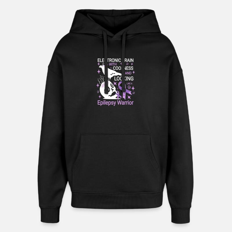 Electronic brain funny epilepsy saying - Oversized Unisex Hoodie by Stanley/Stella - black