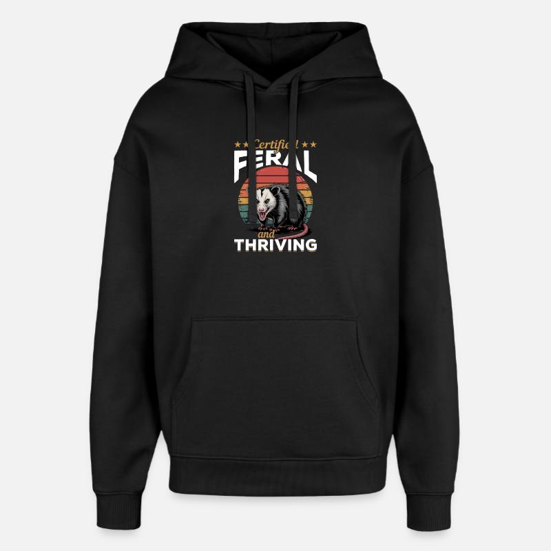 Funny Opossum - Oversized Unisex Hoodie von Stanley/Stella - Schwarz