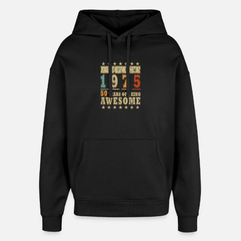 Don décembre 1975 - Sweat à capuche unisexe Stanley/Stella Oversized - noir
