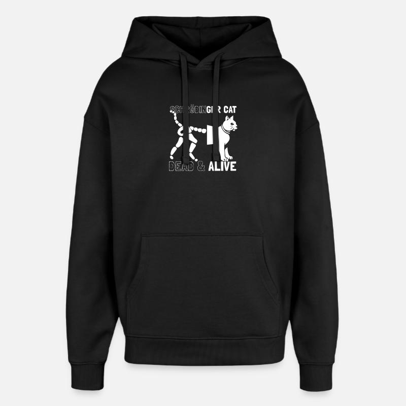 Le chat de Schrödinger - Sweat à capuche unisexe Stanley/Stella Oversized - noir
