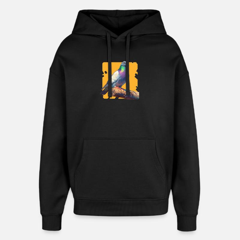 Tauben Taube - Oversized Unisex Hoodie von Stanley/Stella - Schwarz