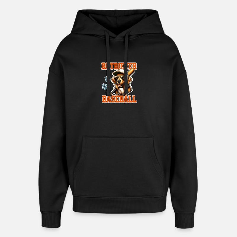 Équipe de baseball Golden Retriever - Sweat à capuche unisexe Stanley/Stella Oversized - noir