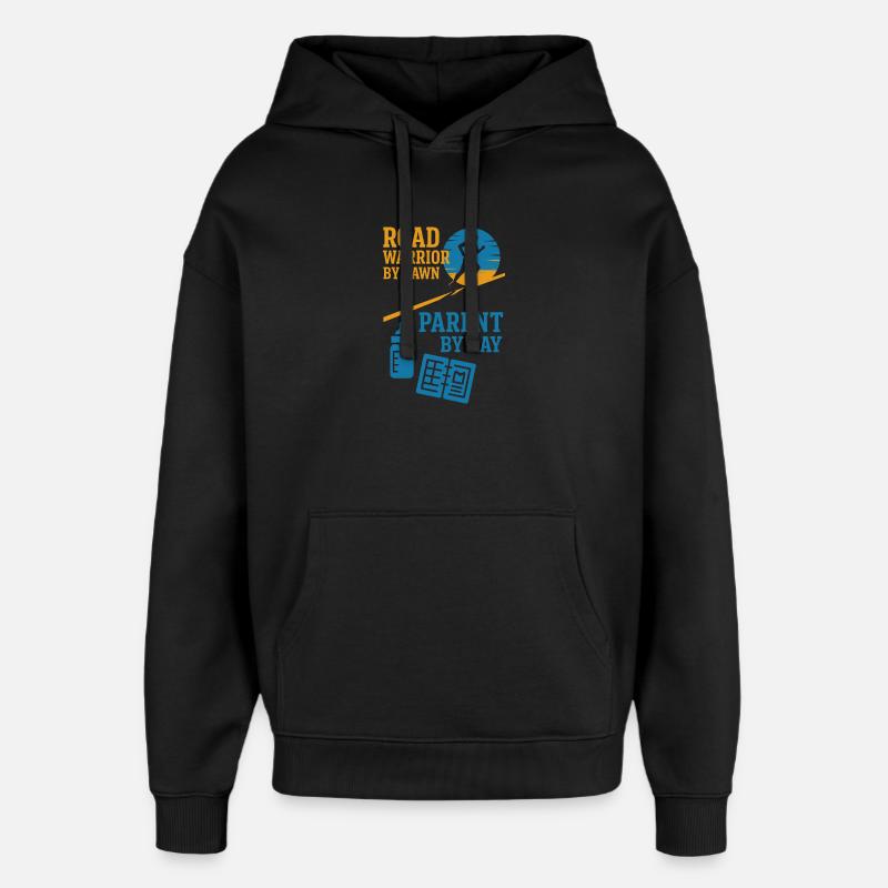 Maman, papa, parents qui courent - Sweat à capuche unisexe Stanley/Stella Oversized - noir