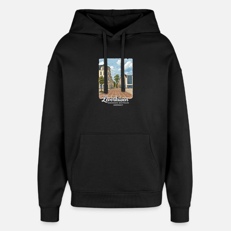 Leverkusen - Sweat à capuche unisexe Stanley/Stella Oversized - noir