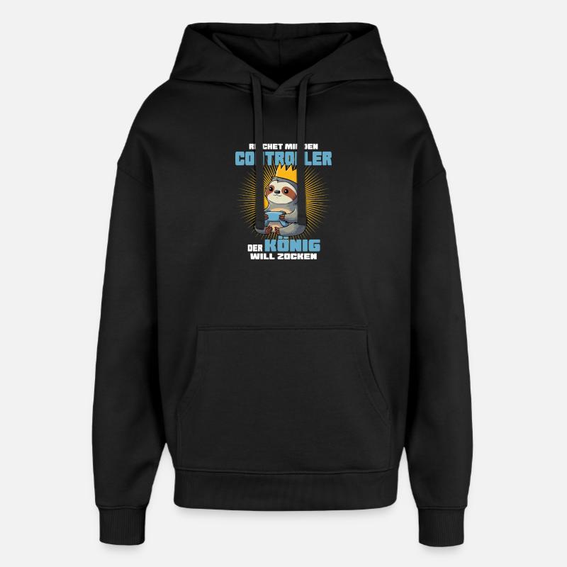 Roi avec manette - Sweat à capuche unisexe Stanley/Stella Oversized - noir