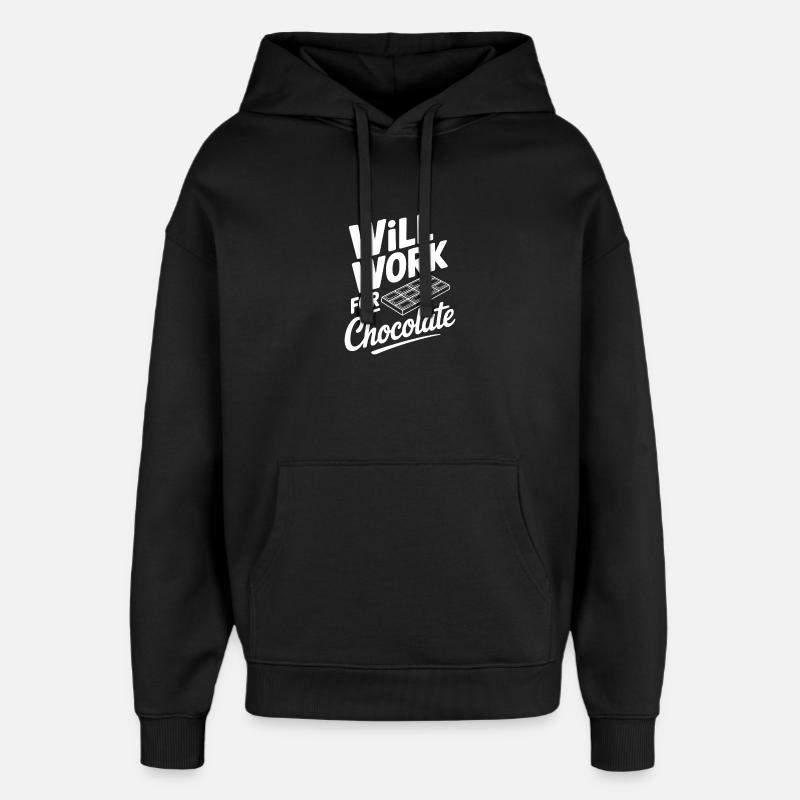 Ça marchera pour le chocolat - Sweat à capuche unisexe Stanley/Stella Oversized - noir