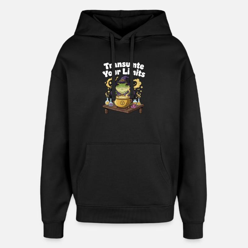 Transmute Borders – Frog Spell - Oversized Unisex Hoodie by Stanley/Stella - black