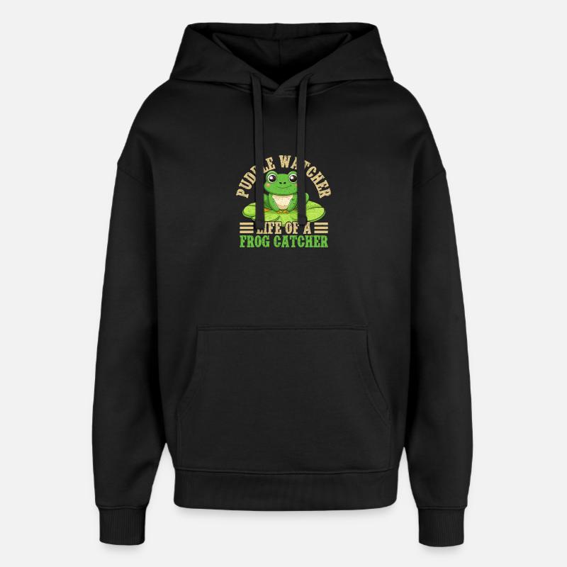Frog Catcher Puddle Watcher Frog - Oversized Unisex Hoodie von Stanley/Stella - Schwarz