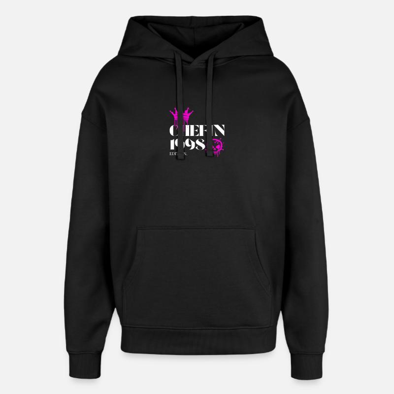 Édition Chefin 1998 27 anniversaire Diction - Sweat à capuche unisexe Stanley/Stella Oversized - noir