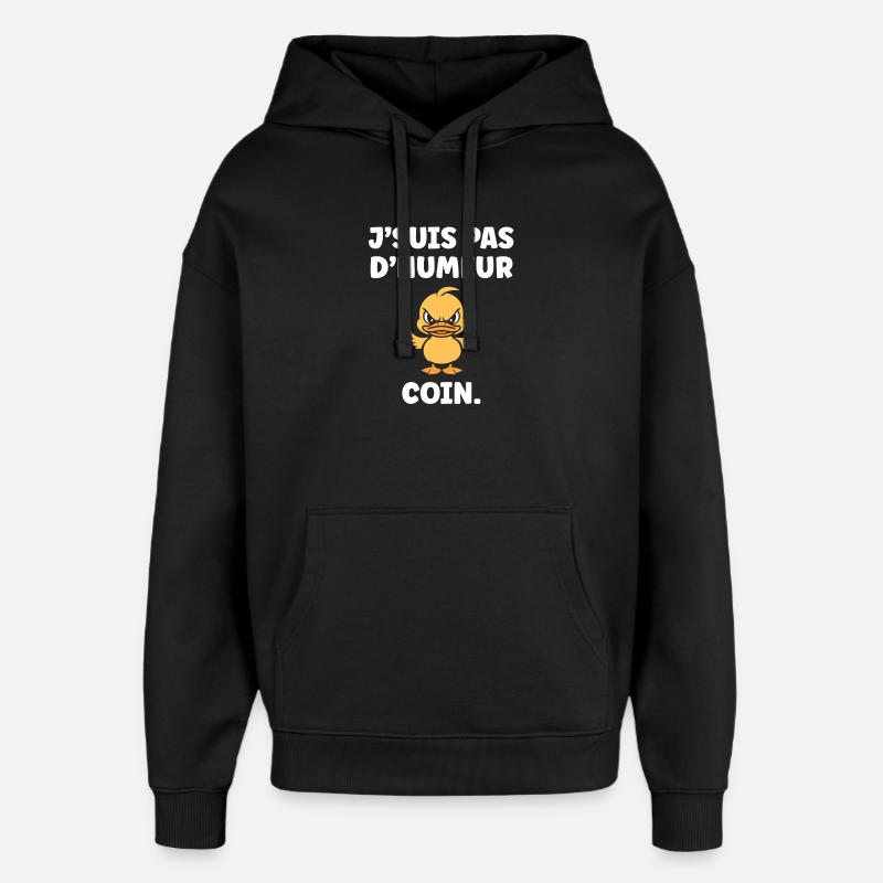 Grumpy Duck MÜNZ - Oversized Unisex Hoodie von Stanley/Stella - Schwarz
