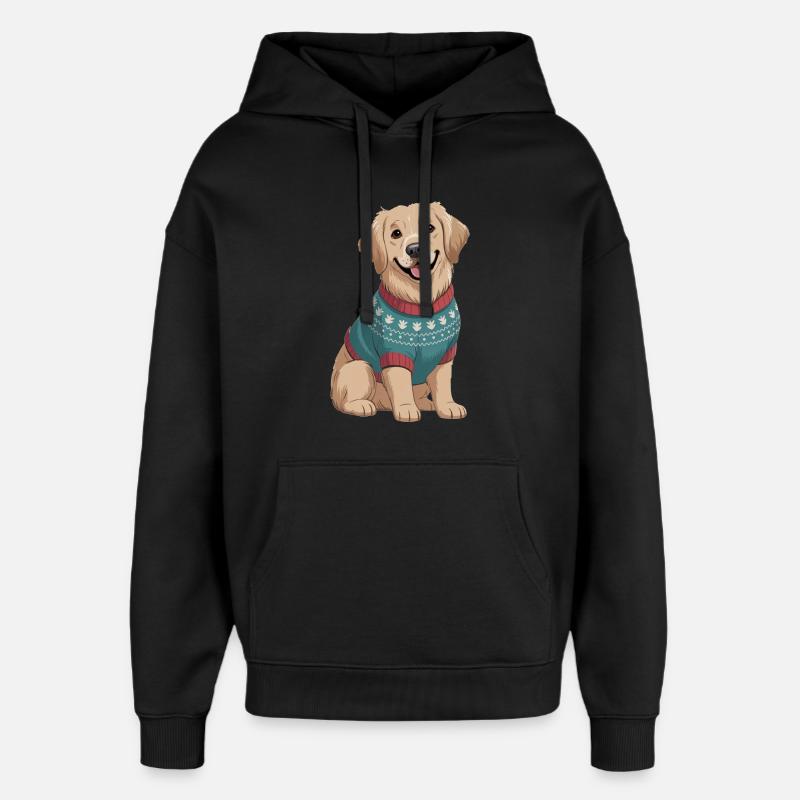 Chien nordique en pull - Sweat à capuche unisexe Stanley/Stella Oversized - noir