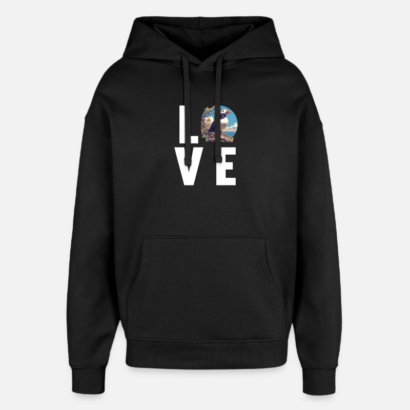 Macareux Papageientaucher - Sweat à capuche unisexe Stanley/Stella Oversized - noir