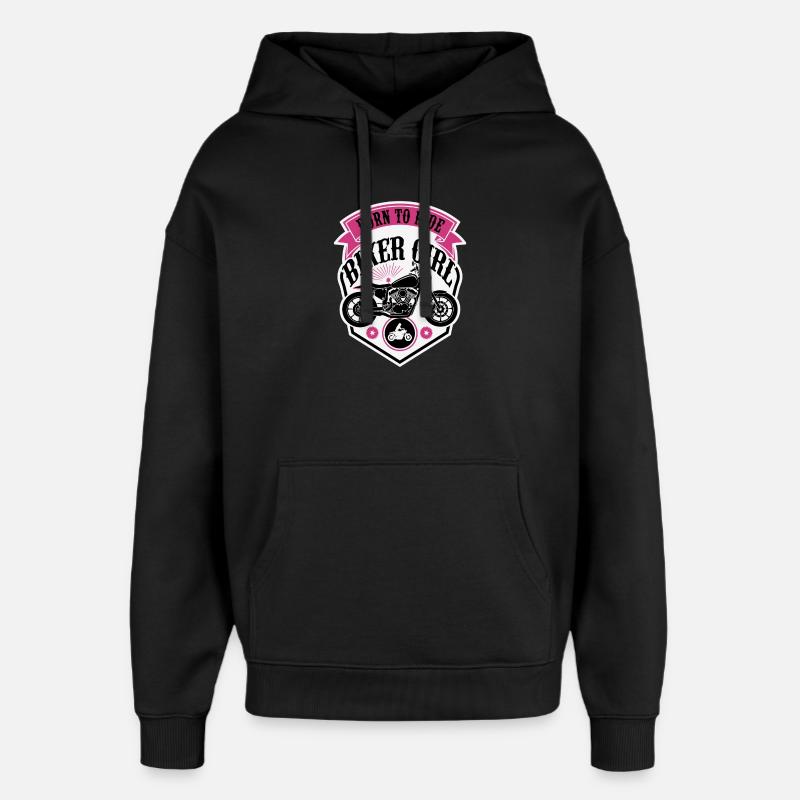 Biker Girl Motorcycle Shield - Oversized Unisex Hoodie von Stanley/Stella - Schwarz