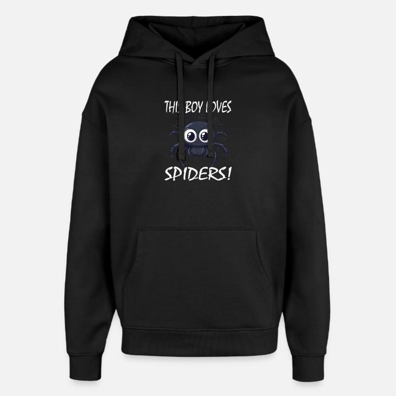 Junge liebt Spinnen - Oversized Unisex Hoodie von Stanley/Stella - Schwarz