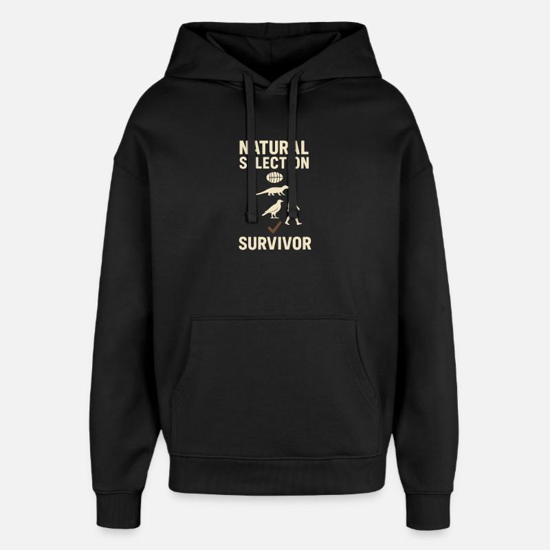 Charles Darwin Don Natural - Sweat à capuche unisexe Stanley/Stella Oversized - noir
