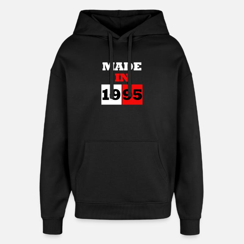 Made In 1995 Anniversaire - Sweat à capuche unisexe Stanley/Stella Oversized - noir