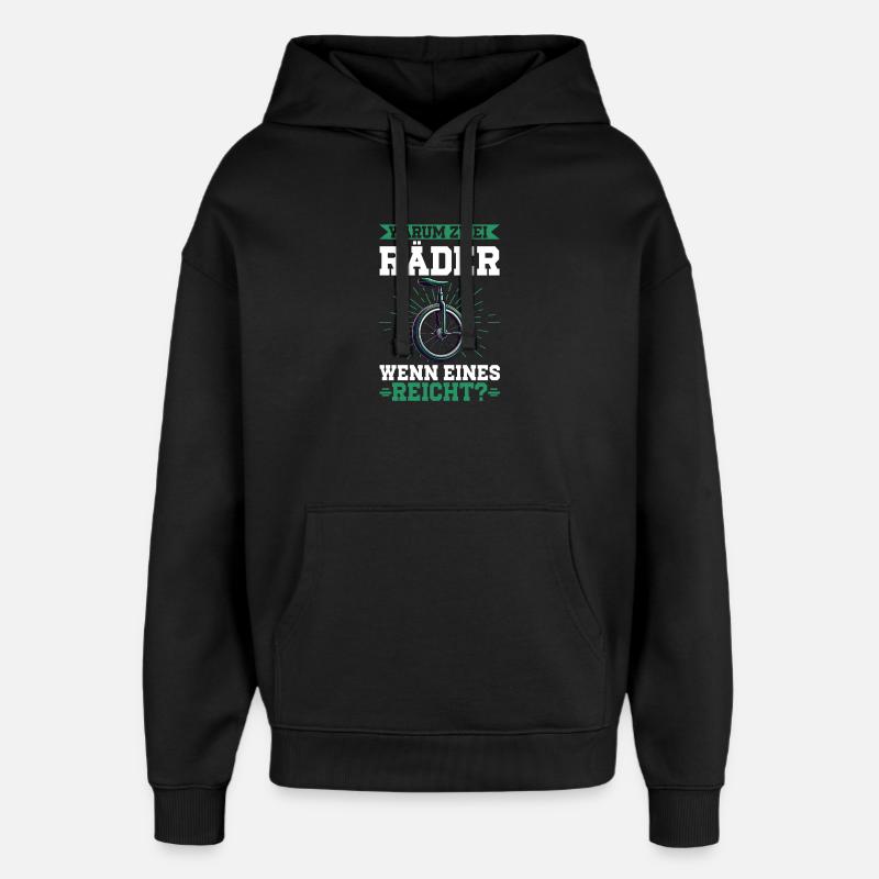 Pourquoi deux roues quand une suffit - Sweat à capuche unisexe Stanley/Stella Oversized - noir