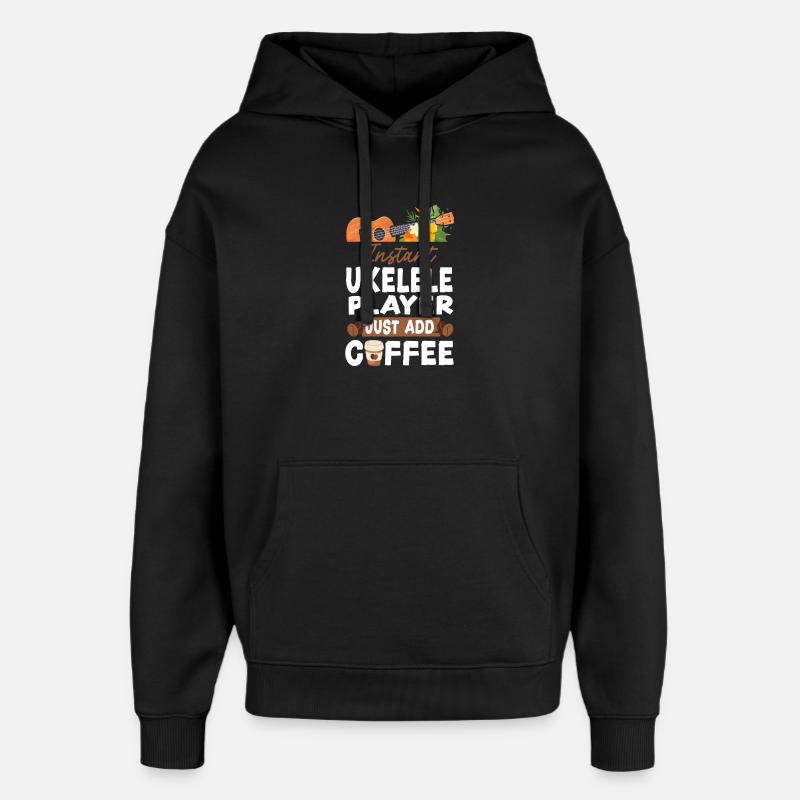 Hawaiian Ukulele Uke Coffee - Oversized Unisex Hoodie von Stanley/Stella - Schwarz