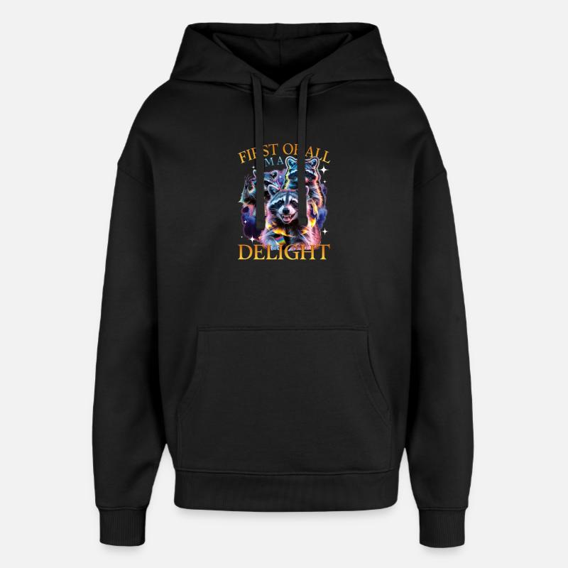 Drôle de raton laveur - Sweat à capuche unisexe Stanley/Stella Oversized - noir