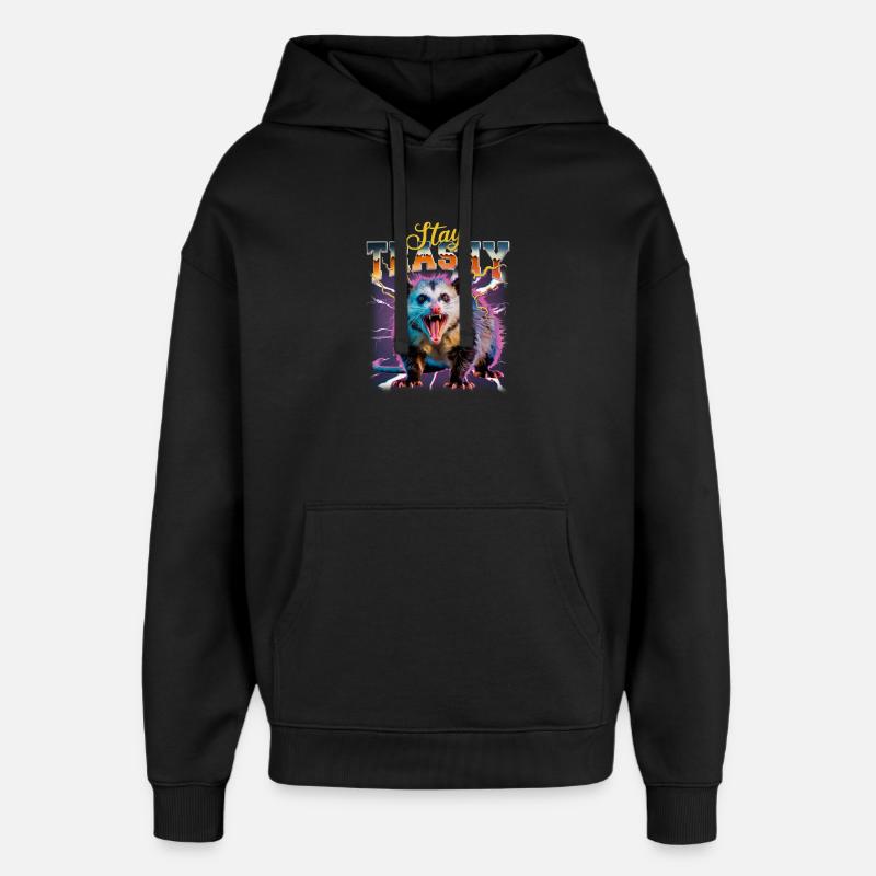 Drôle d’opossum - Sweat à capuche unisexe Stanley/Stella Oversized - noir
