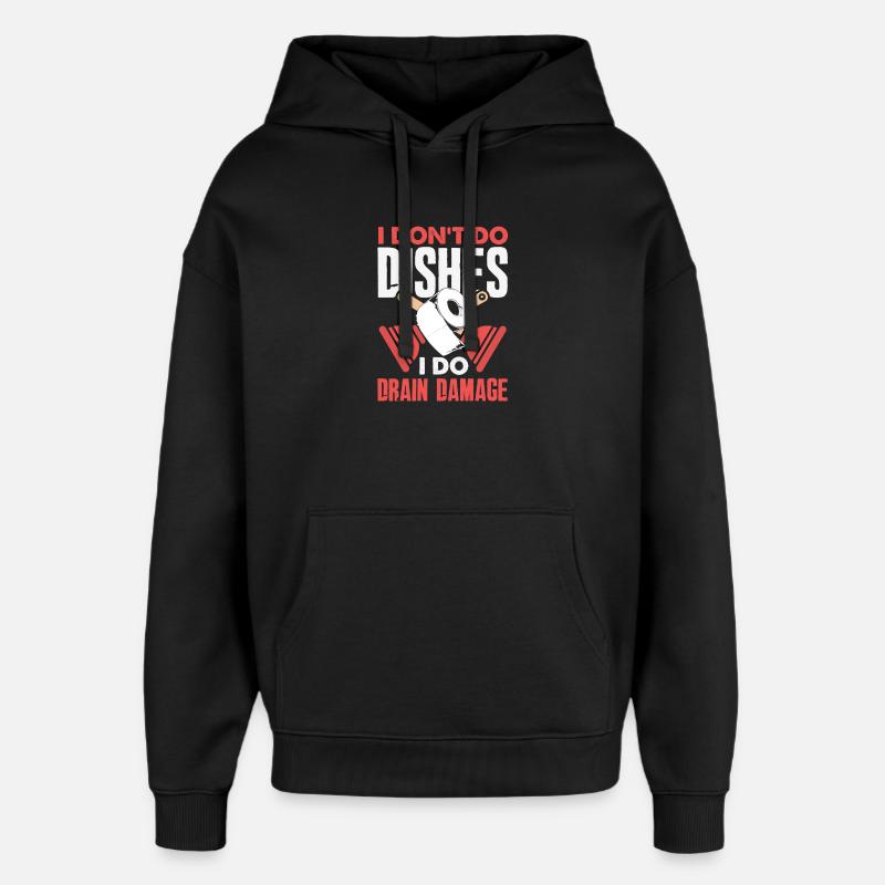 Maître du bouchon des toilettes Drôle - Sweat à capuche unisexe Stanley/Stella Oversized - noir