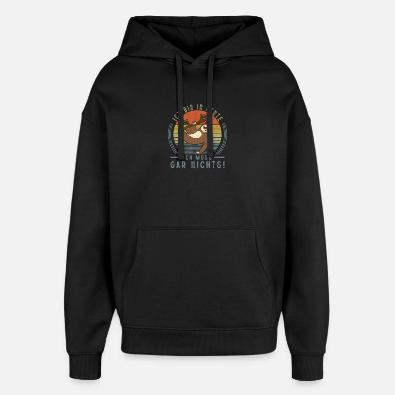 Retired Retirement Gift Idea - Oversized Unisex Hoodie by Stanley/Stella - black