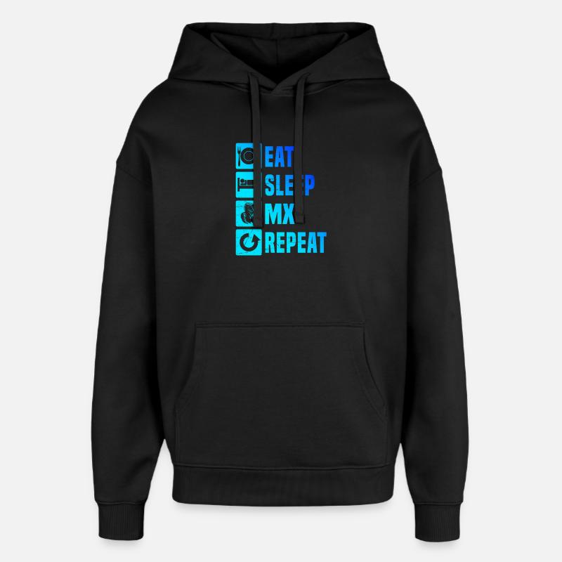 Conception motocross Power Motocross - Sweat à capuche unisexe Stanley/Stella Oversized - noir