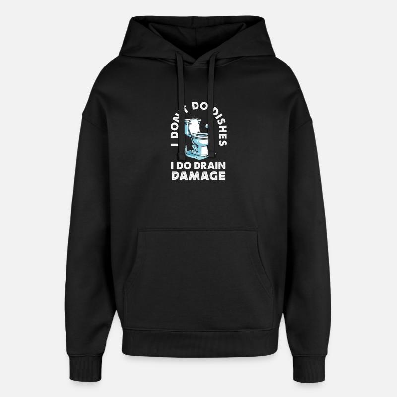 Maître du bouchon des toilettes Drôle - Sweat à capuche unisexe Stanley/Stella Oversized - noir
