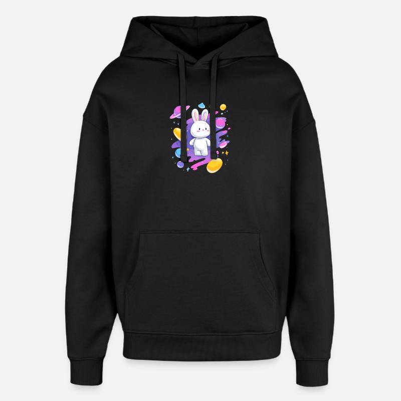 Le Lapin Galactique dans la Nébuleuse - Sweat à capuche unisexe Stanley/Stella Oversized - noir