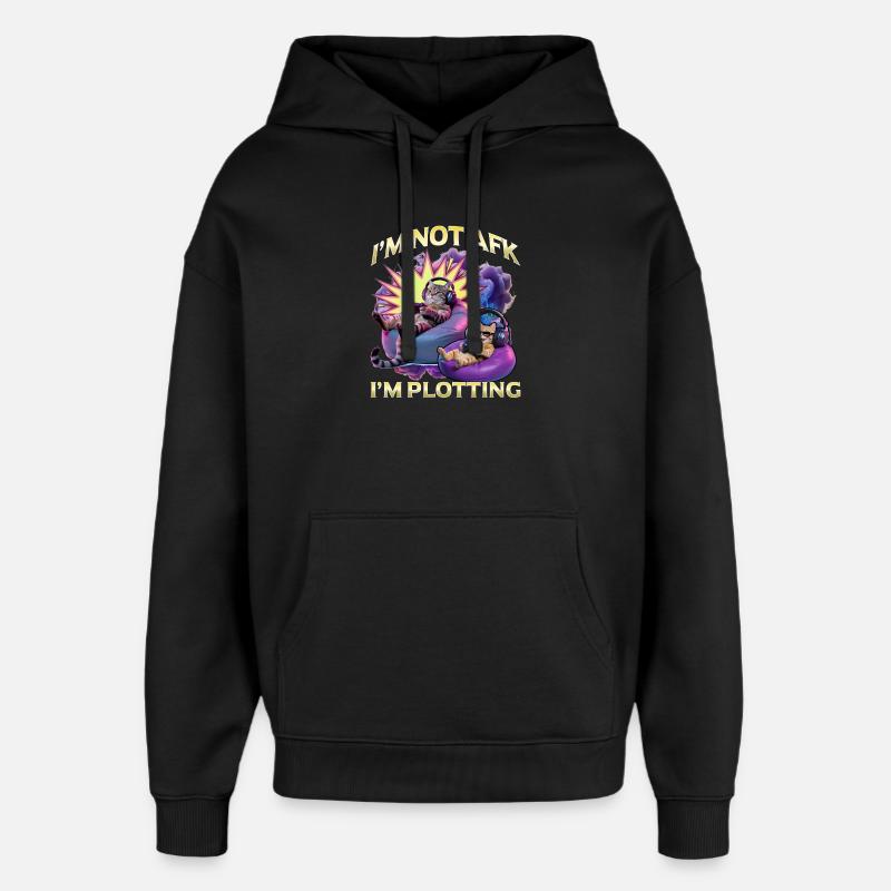 Chat gamer drôle - Sweat à capuche unisexe Stanley/Stella Oversized - noir