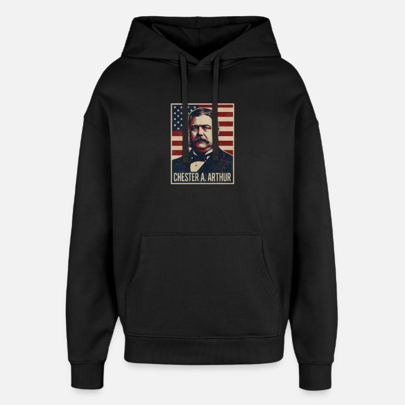 Chester A Arthur Président des États-Unis - Sweat à capuche unisexe Stanley/Stella Oversized - noir