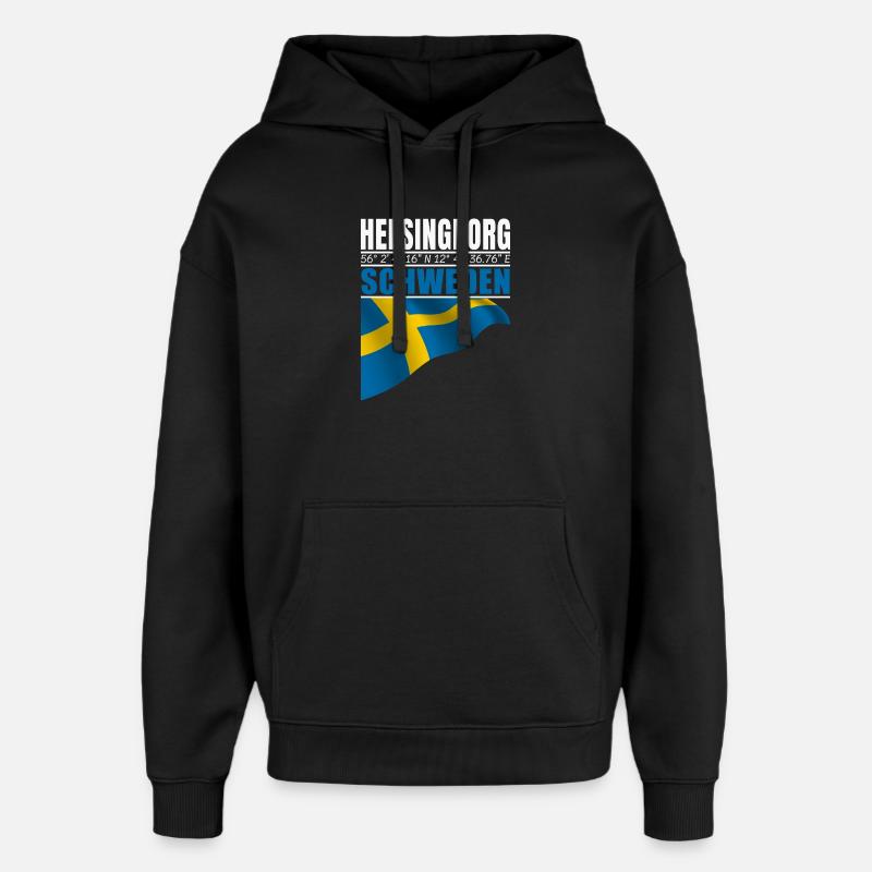 Helsingborg - Sweat à capuche unisexe Stanley/Stella Oversized - noir