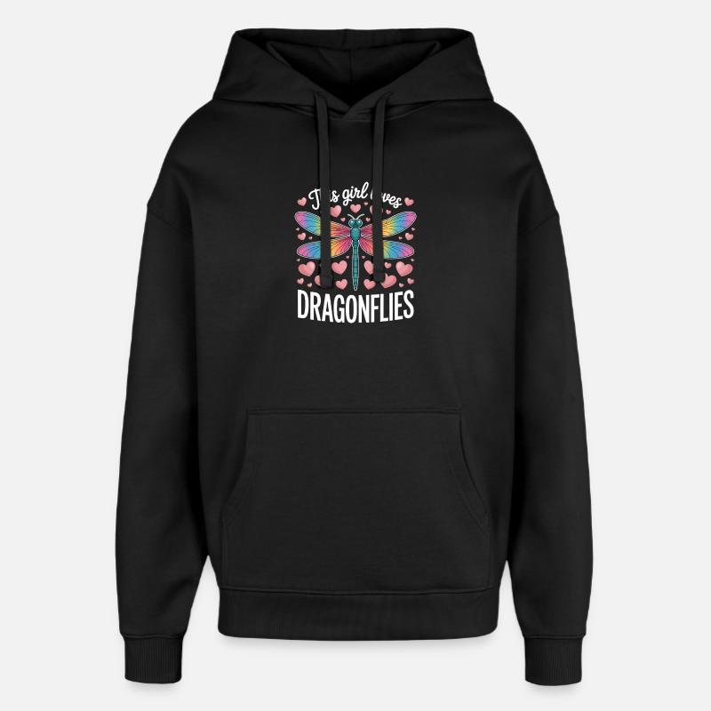 libellen Spruch libelle Lustiges libellen Geschenk - Oversized Unisex Hoodie von Stanley/Stella - Schwarz