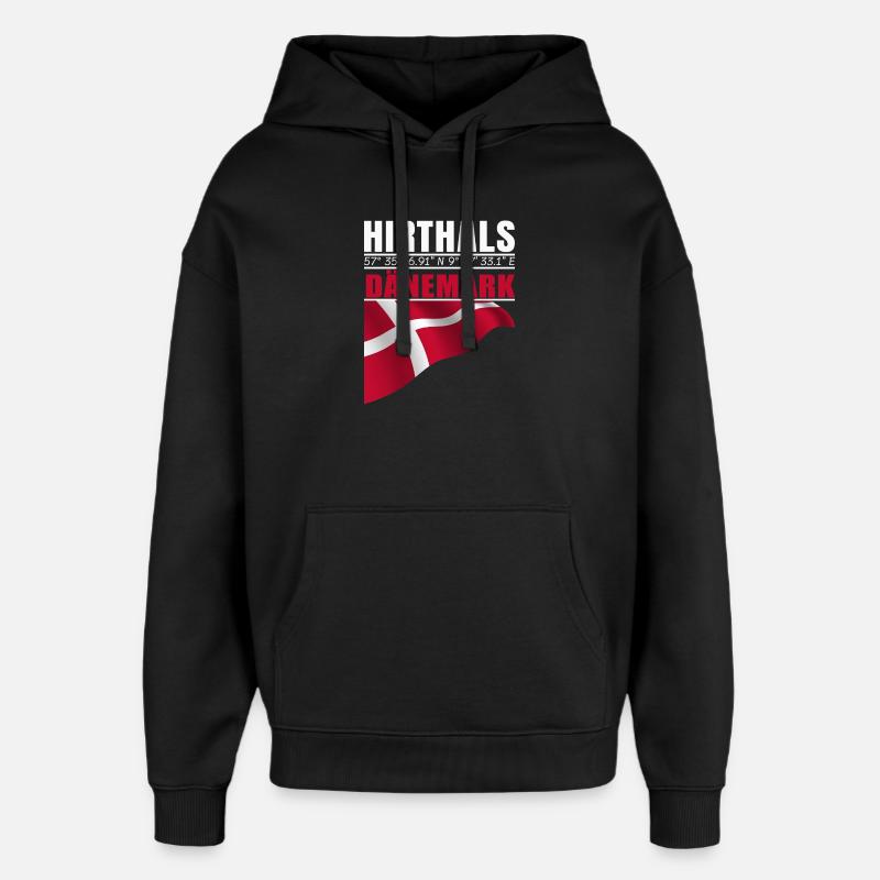 Hirthals - Sweat à capuche unisexe Stanley/Stella Oversized - noir